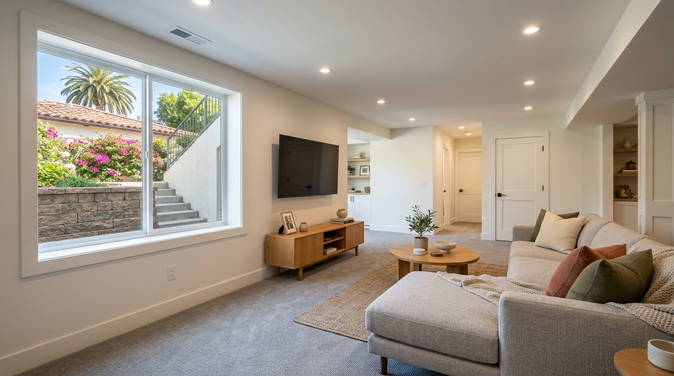 Typical California basement finish