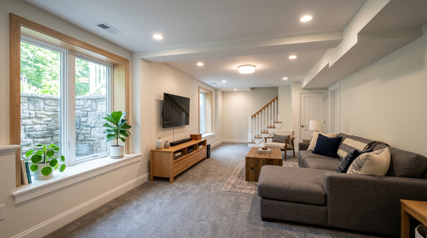 Typical Connecticut basement finish