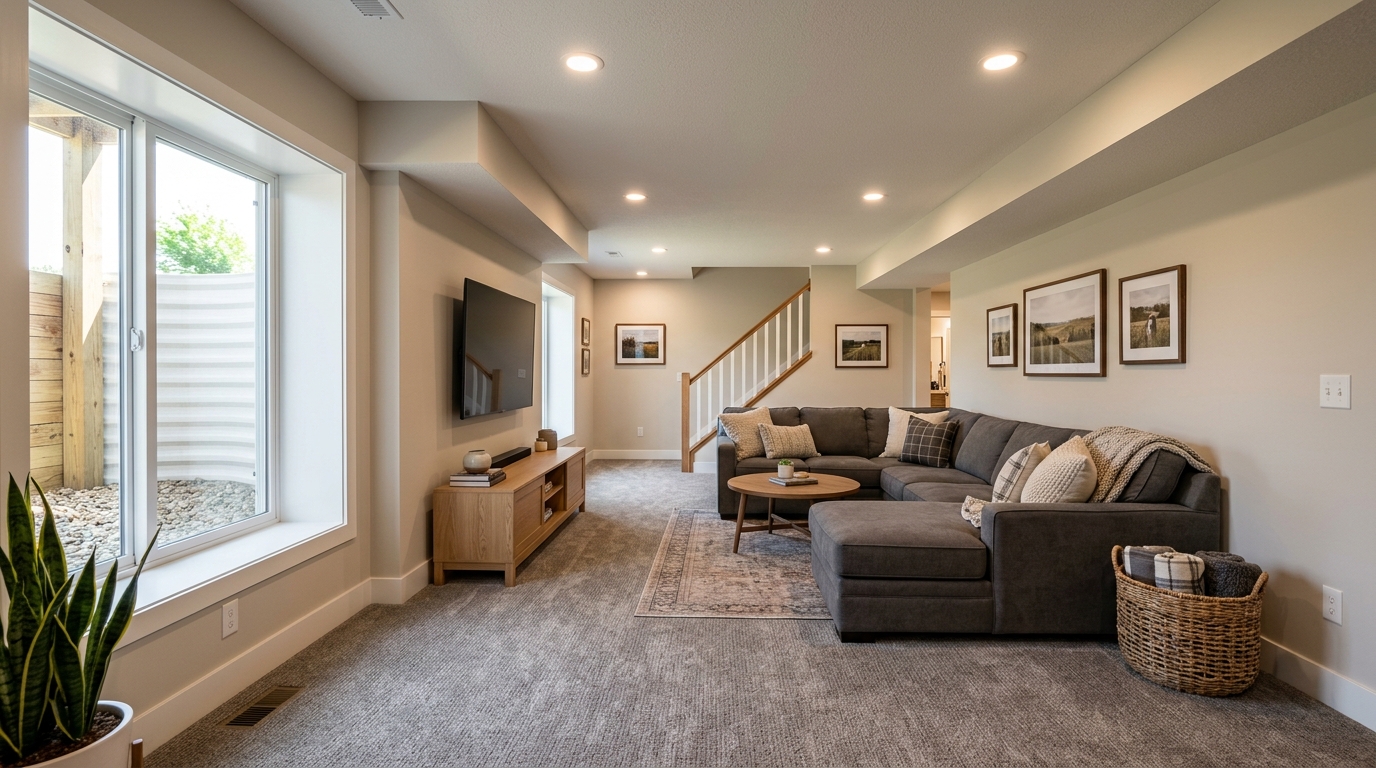 Typical Iowa basement finish