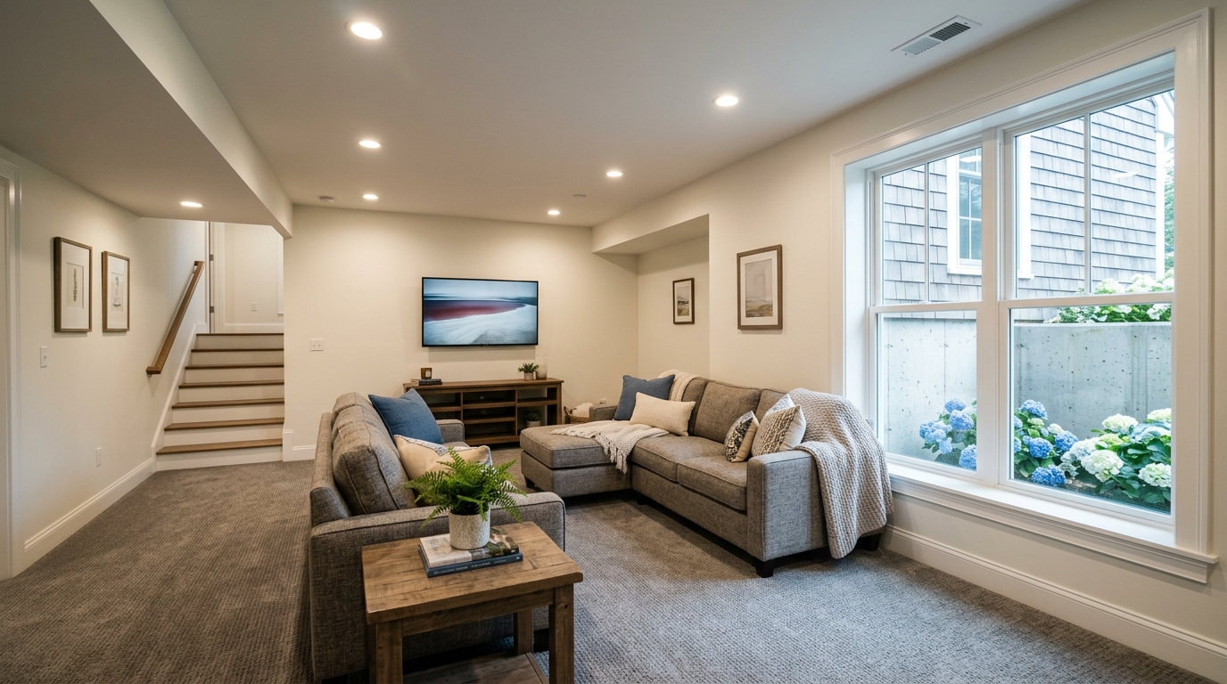 Typical Massachusetts basement finish