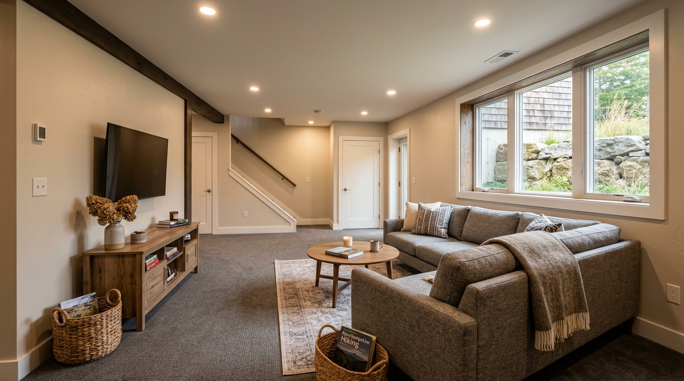 Typical New Hampshire basement finish