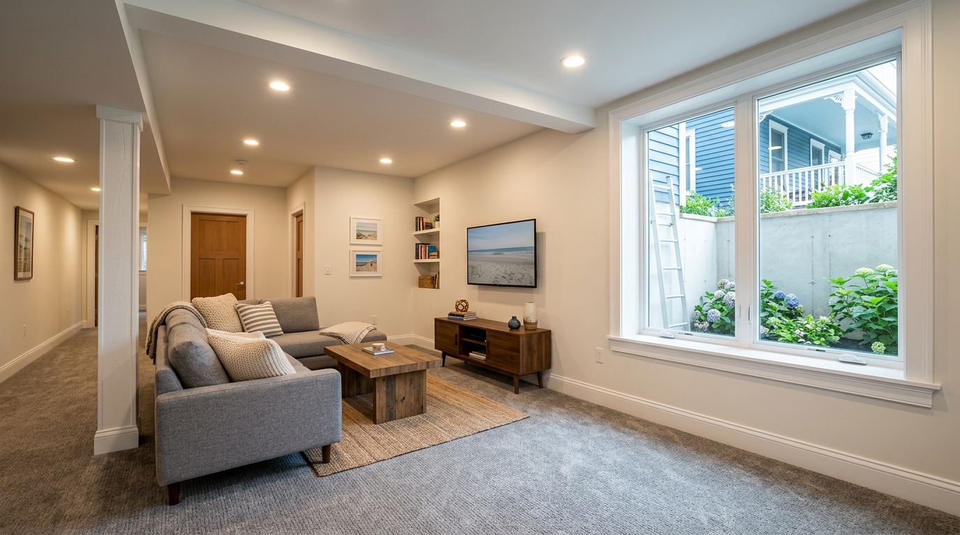 Typical New Jersey basement finish