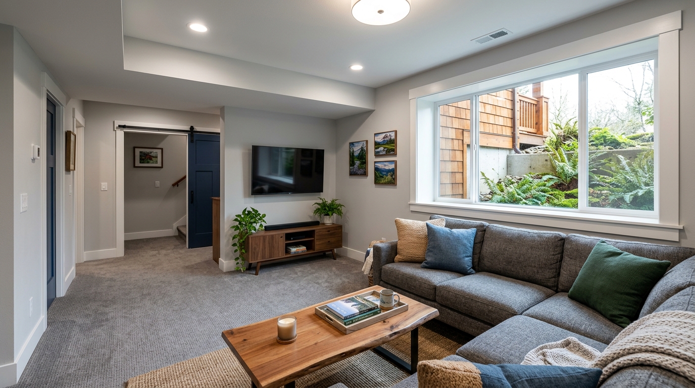 Typical Oregon basement finish