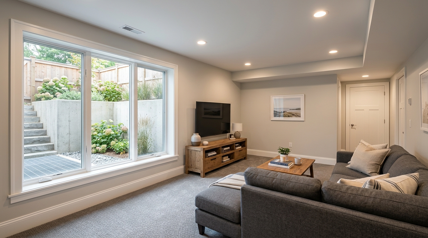 Typical Rhode Island basement finish