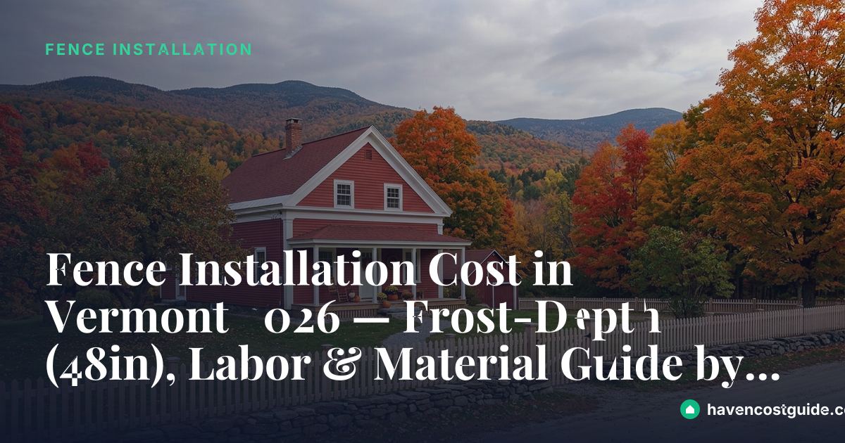 Install Numbers App Fence Installation Cost in Vermont 2026 — Frost-Depth (48in), Labor ...