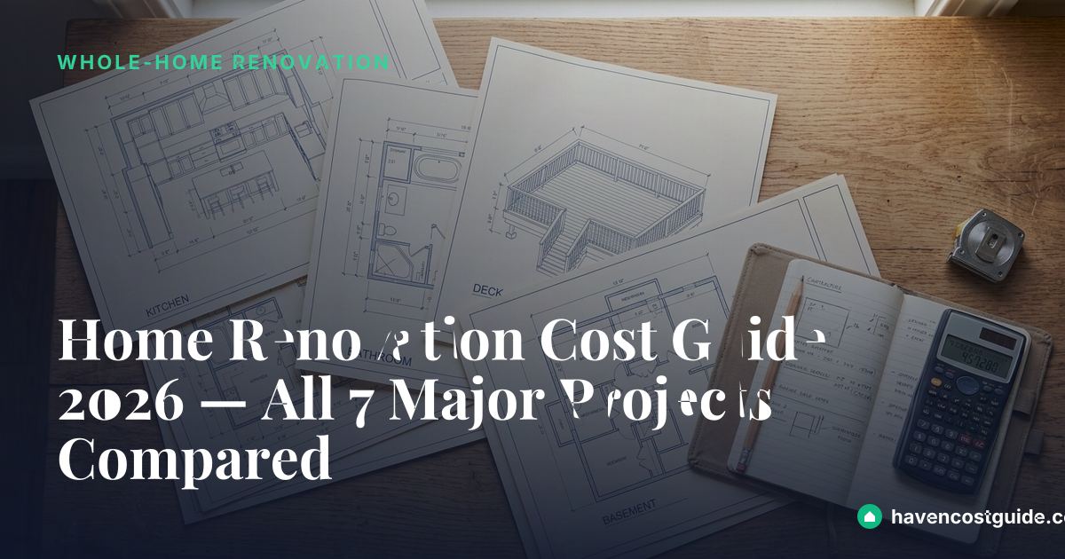 Major Home Reno Project Home Renovation Cost Guide 2026 — All 7 Major Projects Compared ...