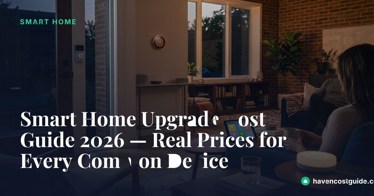 Smart Home Upgrade Cost Guide 2026 — Real Prices for Every Common ...