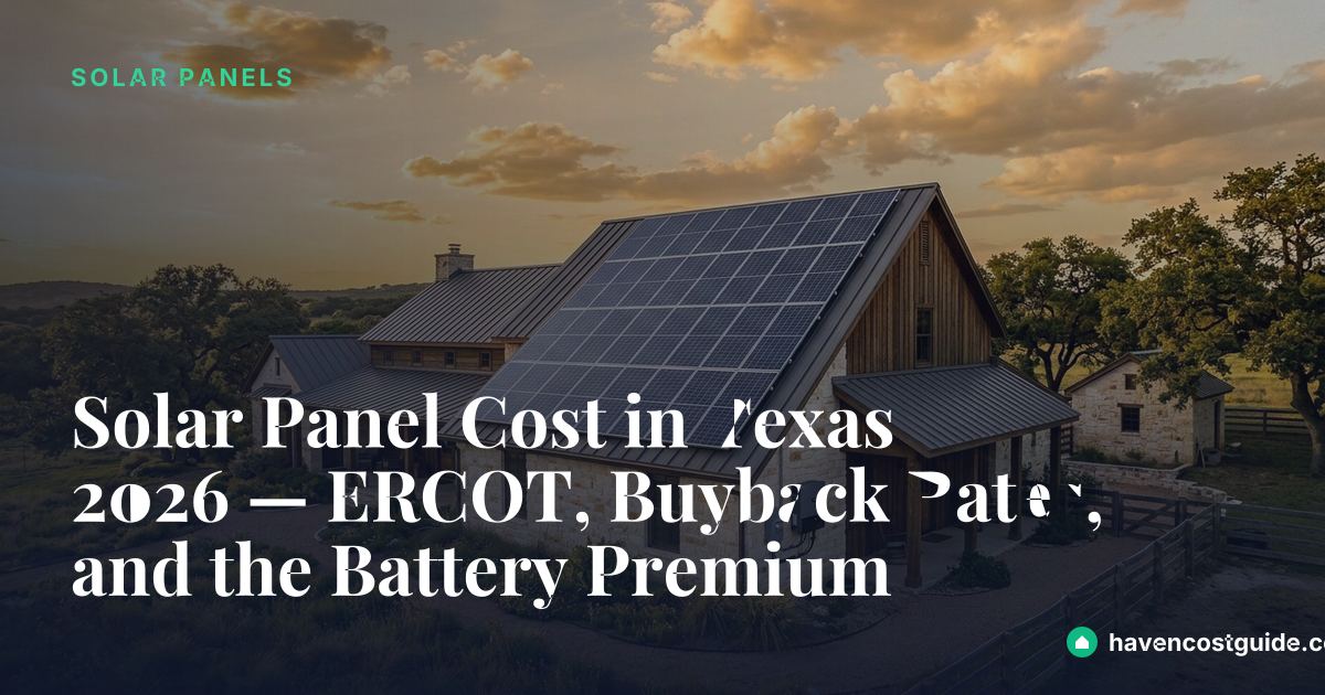 Solar Panel Cost in Texas 2026 — ERCOT, Buyback Rates, and the Battery ...