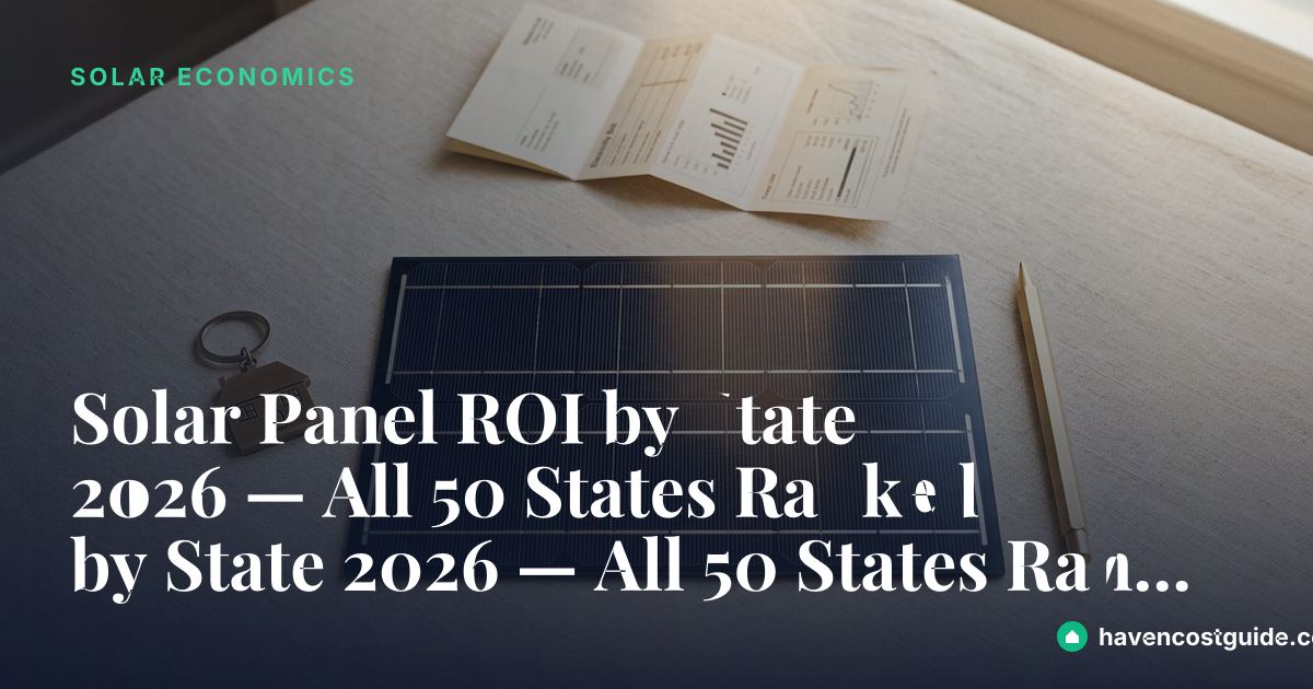 Solar Panel ROI by State 2026 — All 50 States Ranked by Payback Years ...